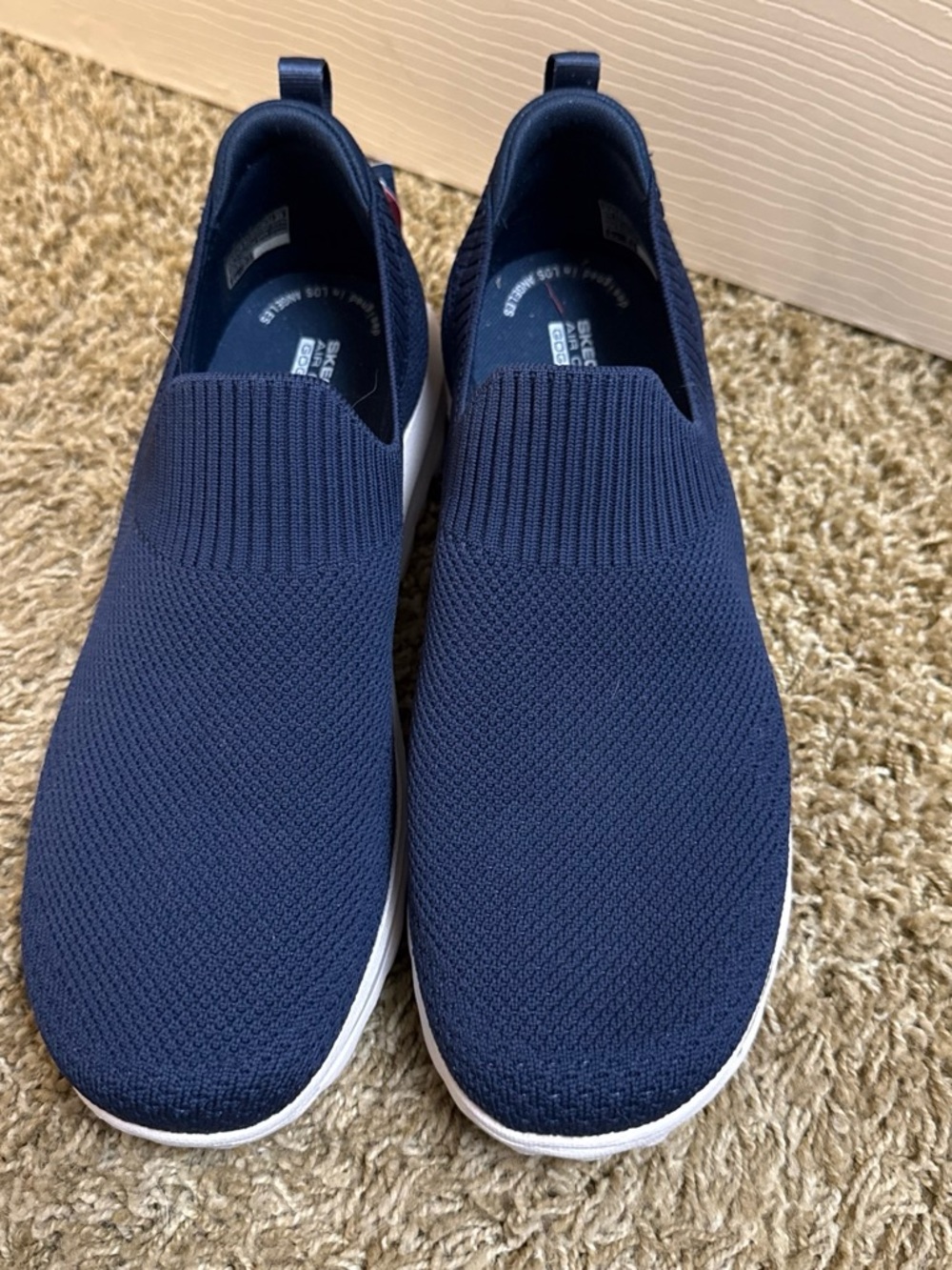Skechers Go Walk Knit Slip-On Sneakers in Navy and White - Picture 5 of 5